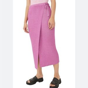 borderline midi wrap skirt in orchid